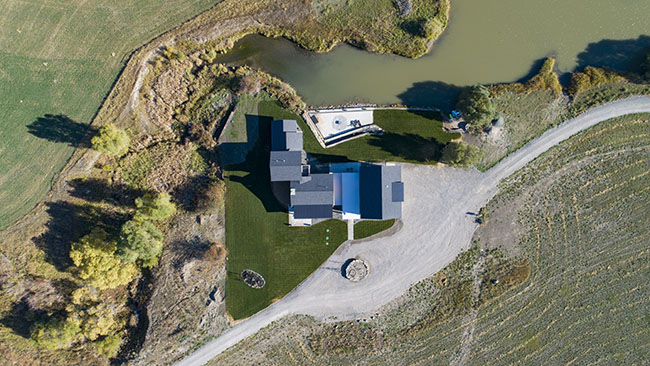 Landscaping Top Down View Custom Home Livingston Mt