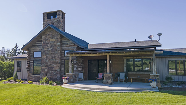Back Deck Custom Stone Wood Work Elk Creek Ranch