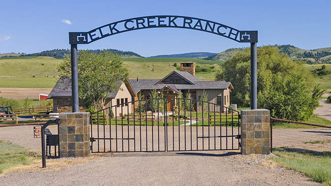 Entrance Metal Gate Elk Creek Ranch